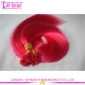 Quality cheap wholesale color fuchsia europe human hair flat tip extensions